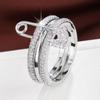 Tricolor Detachable Safety Pin Ring with Micro-set Zirconia for Women