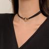 Red & Black Velvet Heart Choker Necklace - Fashion Accessory for Friends