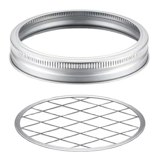 Metal Mason Jar Flower Lid Insert Wide Mouth Canning Jar Lid with Straw Hole Grid Organizer for Flowers Pens Toothbrushes