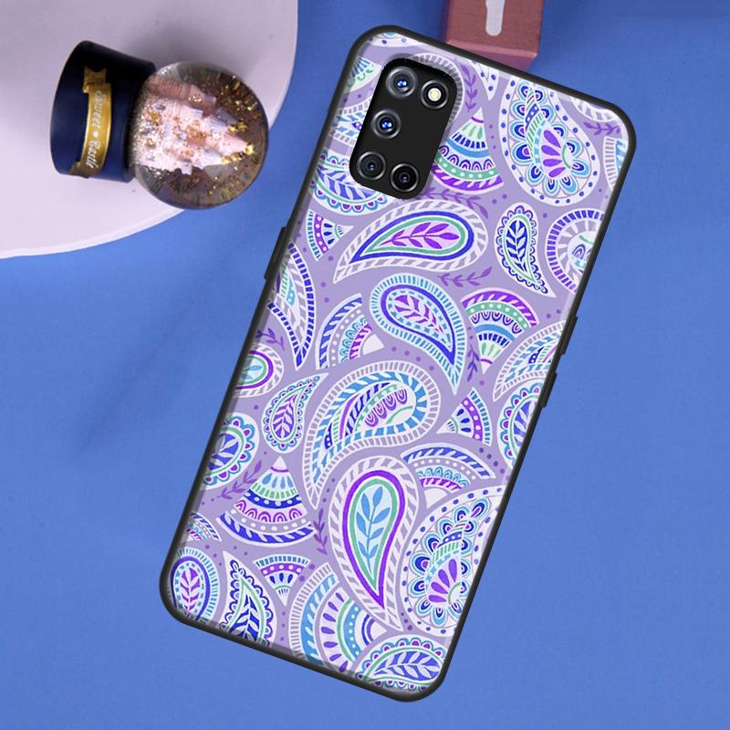 Чехол с цветочным узором пейсли для Oppo A60 A40 A80 A16 A76 A96 A91 A15 A17 A74 A94 A54 A57S A18 A38 A58 A78 A98