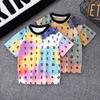 Детская летняя футболка с коротким рукавом, летний наряд для мальчиков, новая футболка с принтом тай-дай для малышей, в стиле граффити