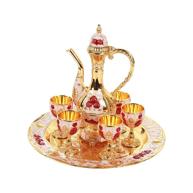 Европейский домашний свадебный роскошный винный набор, металлическая фляжка, набор украшений, рождественский подарок