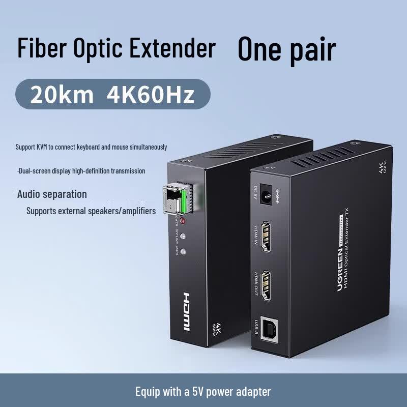 UGREEN 4K HDMI Fiber Optic Extender with KVM and IR