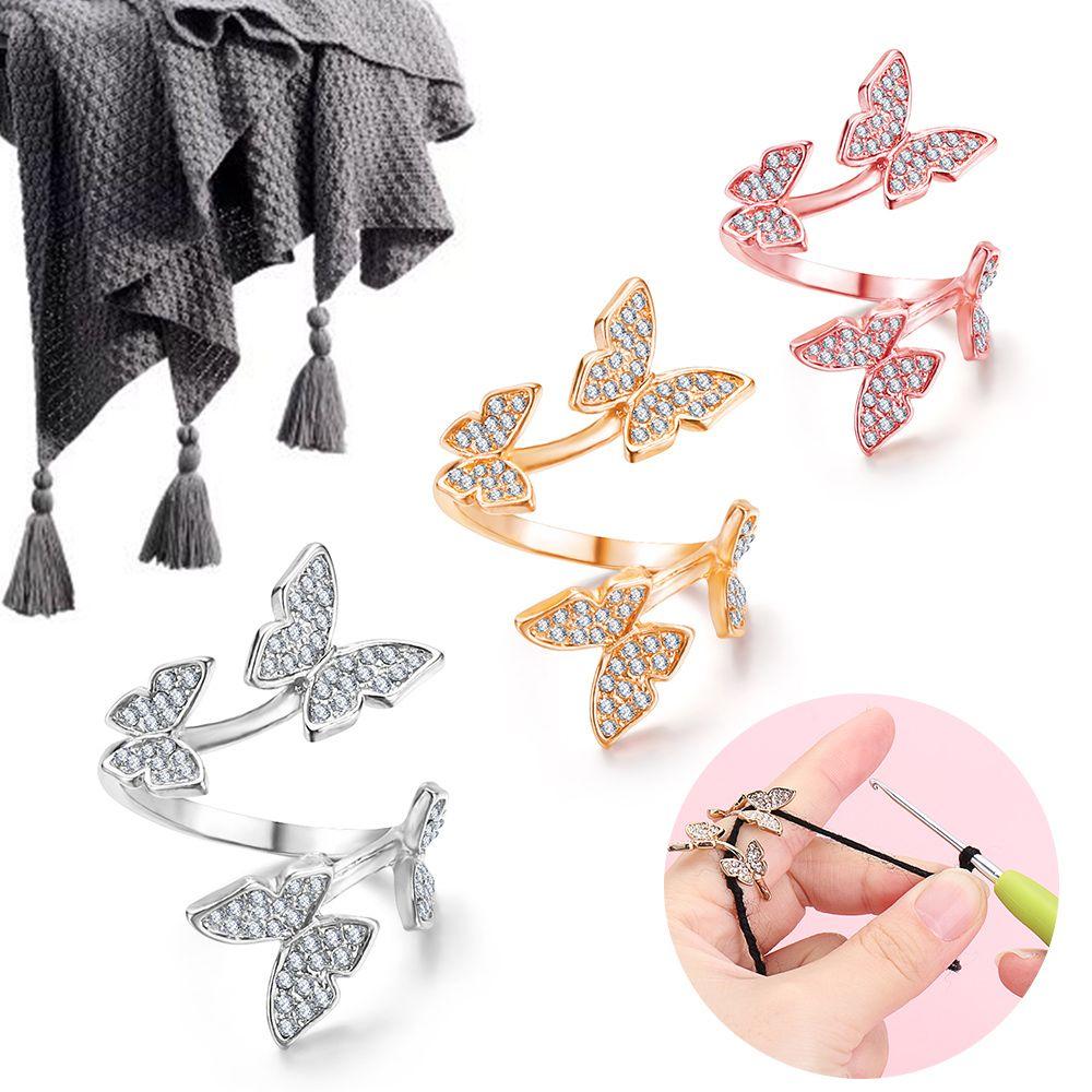 Носите регулируемые бабочки швейные принадлежности инструменты для вязания напёрсток направляющие для пряжи петля для вязания