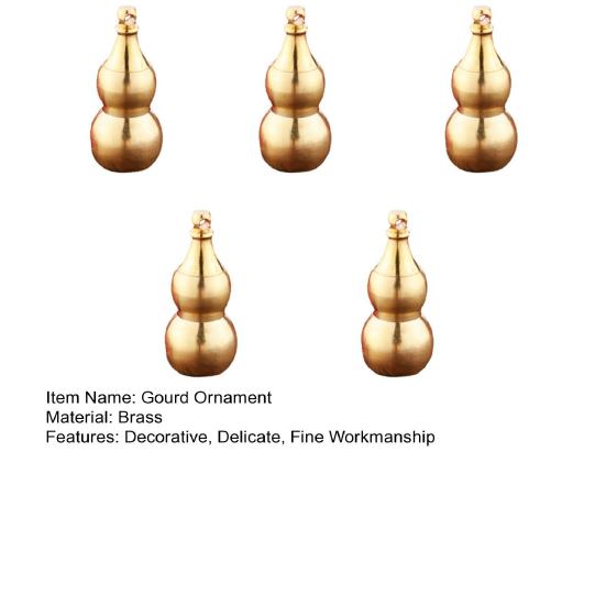 5Pcs/Set Gourd Ornament Hanging Hole Hollow Pure Brass Opening Cover Polished Gift