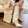 Fashion Western Cowboy Boots Women Fashion Slip-on Long Pipe Boots Female Sexy Thin High Heels Boot Trend Pointed Toe Knee High Boots