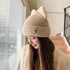 Шерстяная Шапка Кошачьи Ушки Защита Ушей Осень и Зима Теплая Холодная Шапка Мужская и Женская Милая Вязаная Шапка