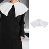 Elegant Detachable Pleated False Collar Pearls Button Shawl and Faux Sleeves Cuffs Set for Parties Costume or Casual