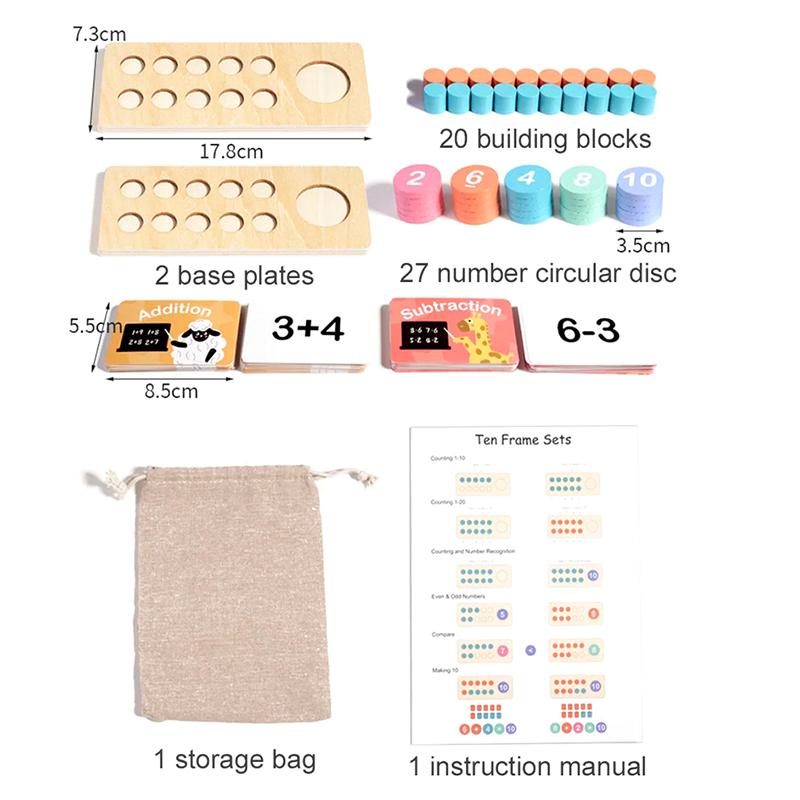 Детская деревянная доска с цифрами, когнитивное сопоставление, операции сложения и вычитания, обучение логическому мышлению по Монтессори, математические игрушки