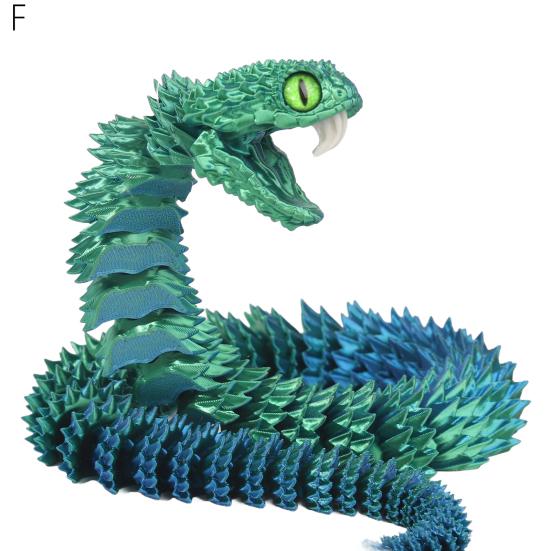 3D-печатная шарнирная змея, гибкая змея, украшение с зубами, игрушка для снятия стресса с домашнего питомца, декор для домашнего офиса