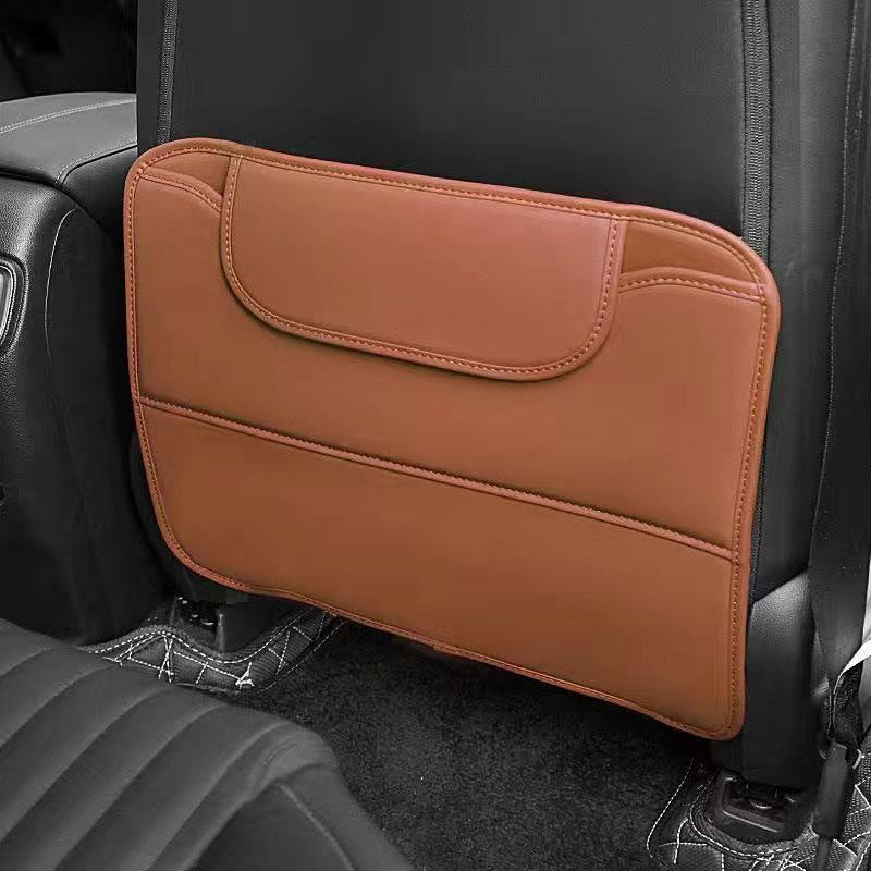 PU Leather Car Anti-kick Pad Auto Seat Back Organizer Storage Bag Car Backseat Anti Scratch Protector Pads With Cover