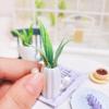 Miniature Potted Plant Mini House Resin Green Plant Dolls Home Desk Decor Miniature Scene Accessories for Kids 1:12 Scale Mini House