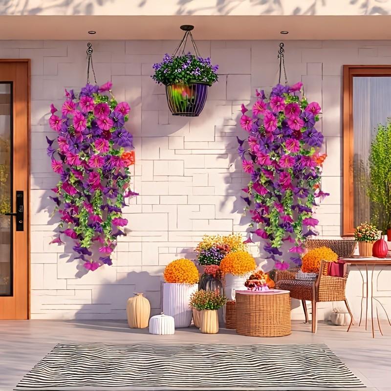 Nil Ipomoea Artificial Flower Vine Wall Decor With Plastic Flowers For Parties