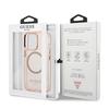 Guess Guhmp13Lhtcmp Iphone 13 Pro / 13 6,1 Różowy/Pink Twarde Etui Złota Obwódka Półprzezroczyste Magsafe