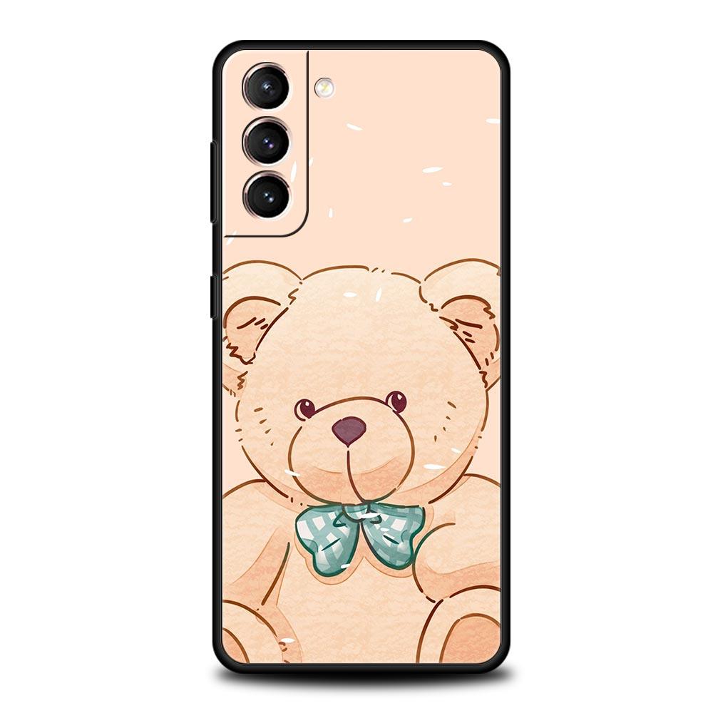 Чехол для телефона Samsung Galaxy S24 S23 S22 Ultra S20 S21 FE 5G S10 S9 Plus S10E S8 S7 Edge Мягкий силиконовый чехол Милый МЕДВЕДЬ