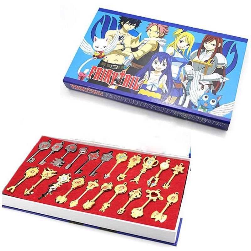 Rulercosplay Fairy Tail Люси, новая коллекция, набор из 21 золотого ключа зодиака + цепочка