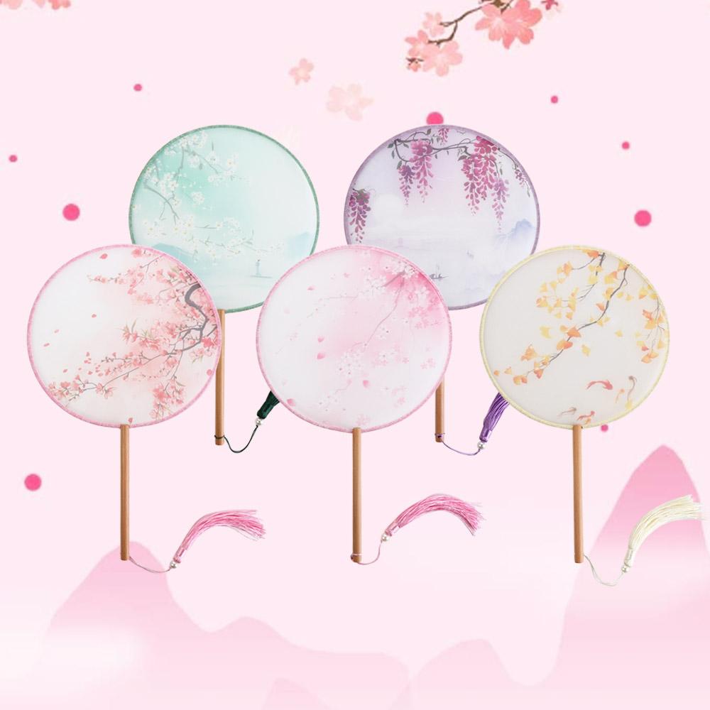 with Pendant Embroidery Fan Handheld Silk Fan Ink Painting Chinese Style Fan  Home Decor