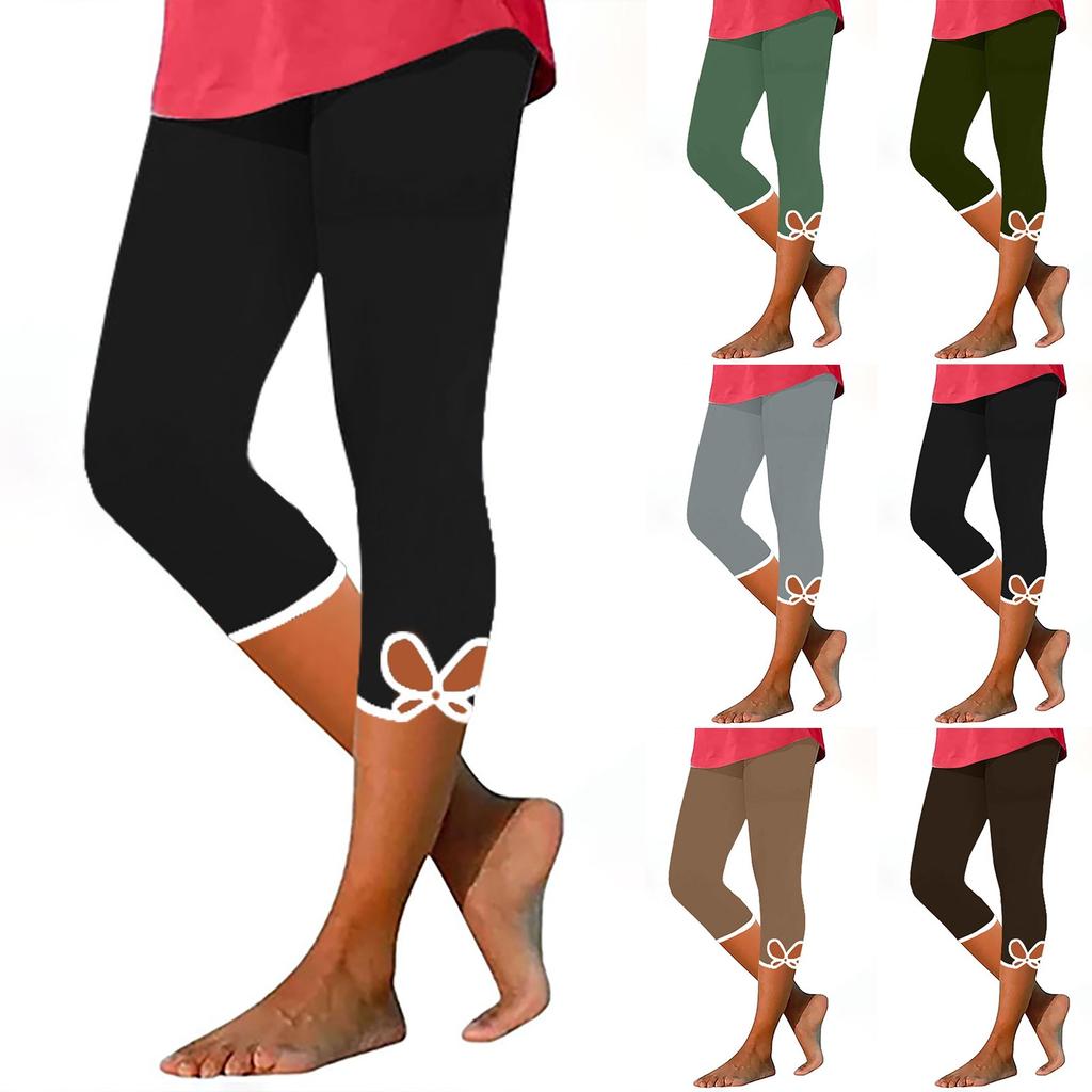 Hollow Out Capris Leggings For Women Summer Yoga Workout Pants Beach Tights Cozy Jeggings Stretch Pajamas