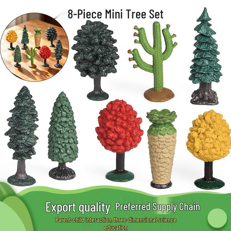 International Tree Simulation Toy Set: Cactus, Juniper, Yellow Maple, Redwood, Elm, Pine, Red Maple