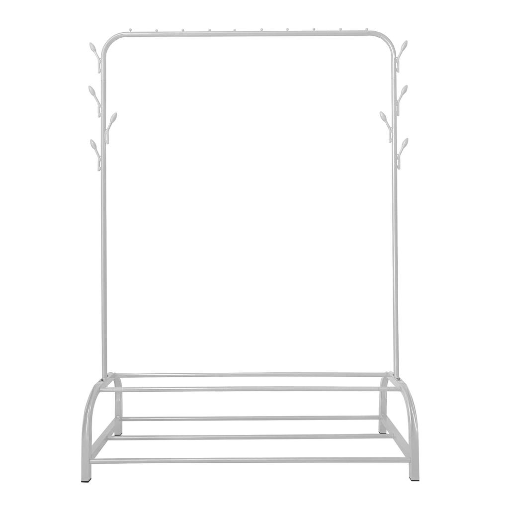 Premium Rack 2 Stand Nyana Home Coat Rack 158x110x39cm, 1 Hanging Bar 8 Side Hooks 2 Lower Shelves