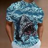 Повседневная футболка оверсайз с принтом акулы 3D Stampato Estate abbigliamento da uomo moda Street Trend Топ с круглым вырезом премиум-класса