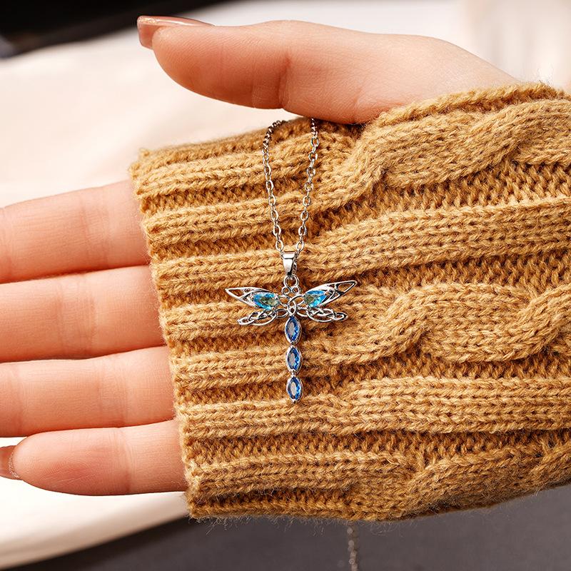 Подвеска «Стрекоза» из циркона, изысканное популярное ожерелье, элегантные ювелирные украшения с темпераментным дизайном