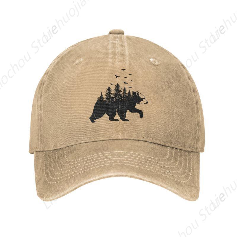 Personalized Cotton California Wild Bear With A Forest Baseball Cap Hip Hop Unisex Women's Adjustable Dad Hat Autumn