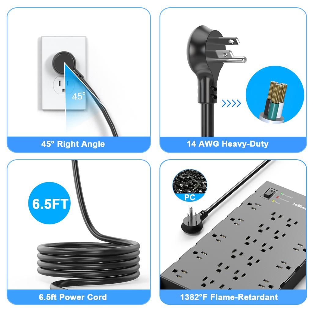 Сетевой фильтр с вилкой США, удлинитель переменного тока, 2 м, удлинитель, электрическая розетка USB, интеллектуальный сетевой фильтр, сетевой фильтр для дома и офиса