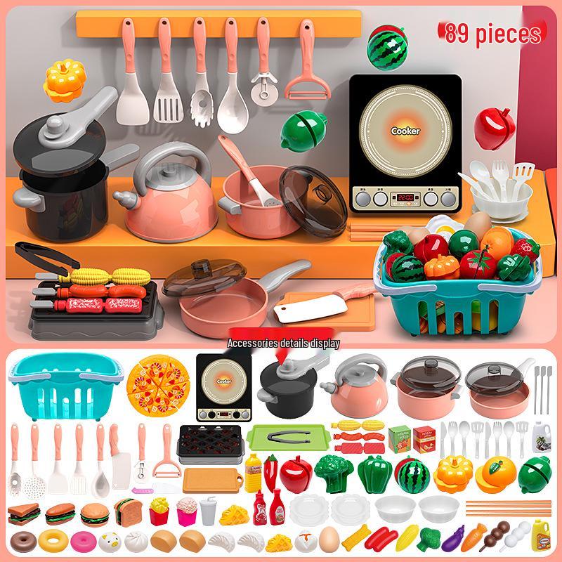 Детский игровой кухонный набор: Веселье с готовкой и нарезкой фруктов