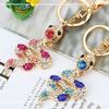 Exquisite Rhinestone Snake Keychain Fortune Women's Bag Pendant Zodiac Snake Year Key Ring  Couple