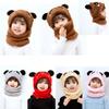 Panda Coral Velvet Fleece Kids Caps Ear Cap Scarf Hat Baby Stuff