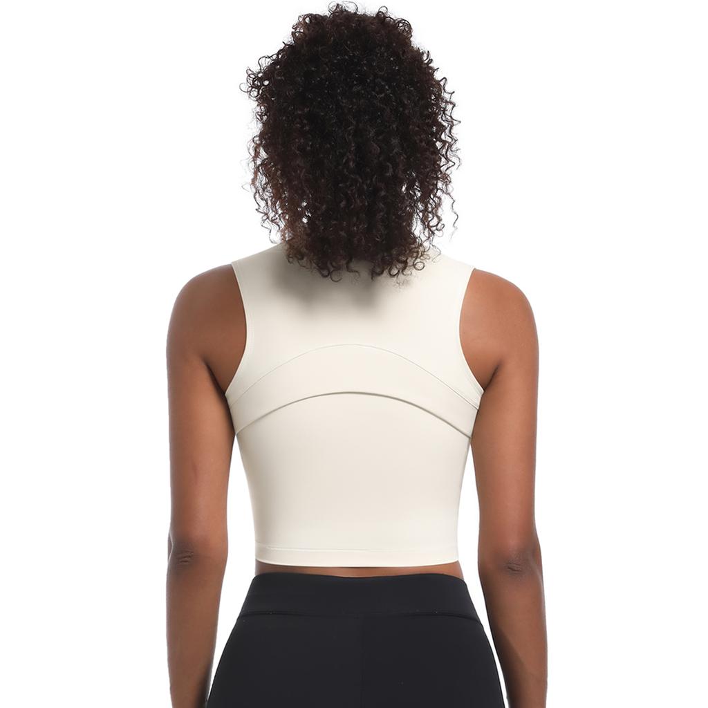 Nessaj Безрукавный спортивный жилет для йоги на молнии, женский фитнес-бюстгальтер, однотонный топ для бега и тренировок