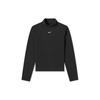 Solid Color Turtleneck Long Sleeve T-Shirt Women Tops Black DD5882-010