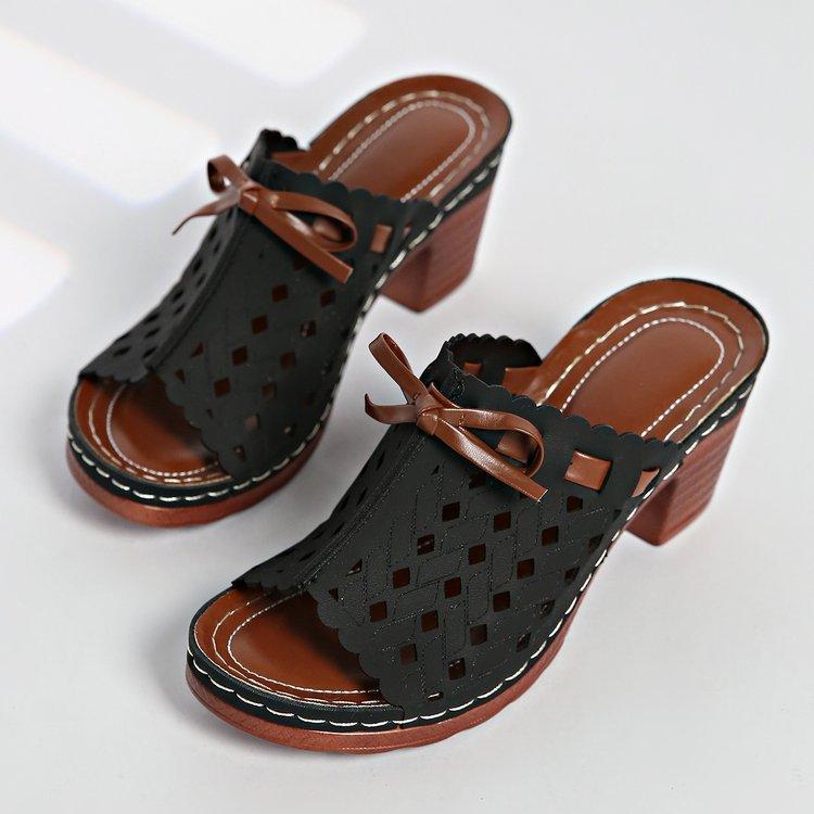 Новые женские туфли с вырезом «рыбий рот», на толстом каблуке и универсальные сандалии и шлепанцы