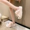 White Fluffy Slippers Women Fashion Fur Slipper Home Cute Cartoon Slides Platform Indoor Floor Flip Flops Women Ladies Shoes