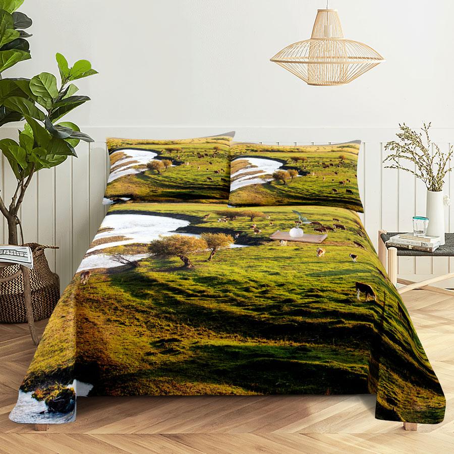 Comforter Scene Bed Sheet And Bedding Linens Queen King Double Size 220X240 Trees For Bedroom Soft Twin Full Single