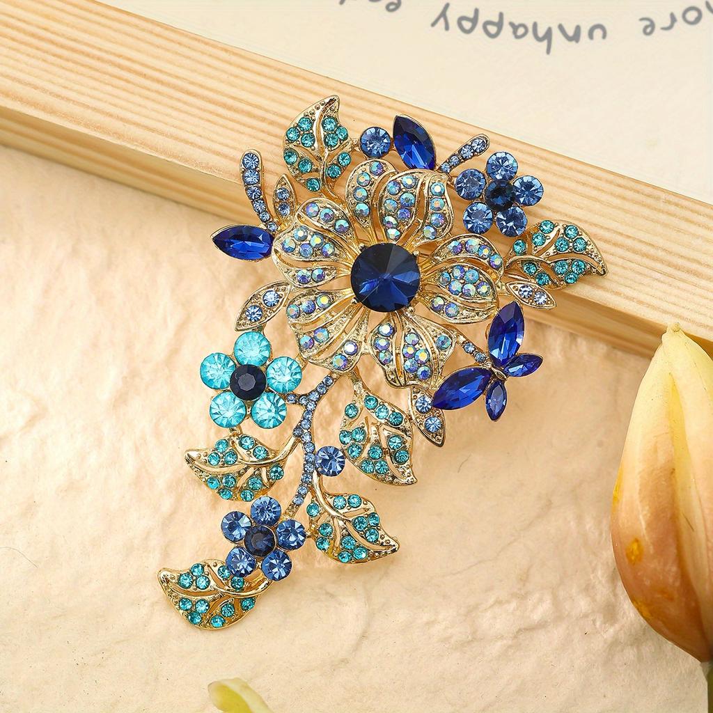 Luxury Full Crystal Exaggerated Broocch Badges For Women Men Elegant Rhinestone Waterdrop Pin Lady Clothing Coat Corsages