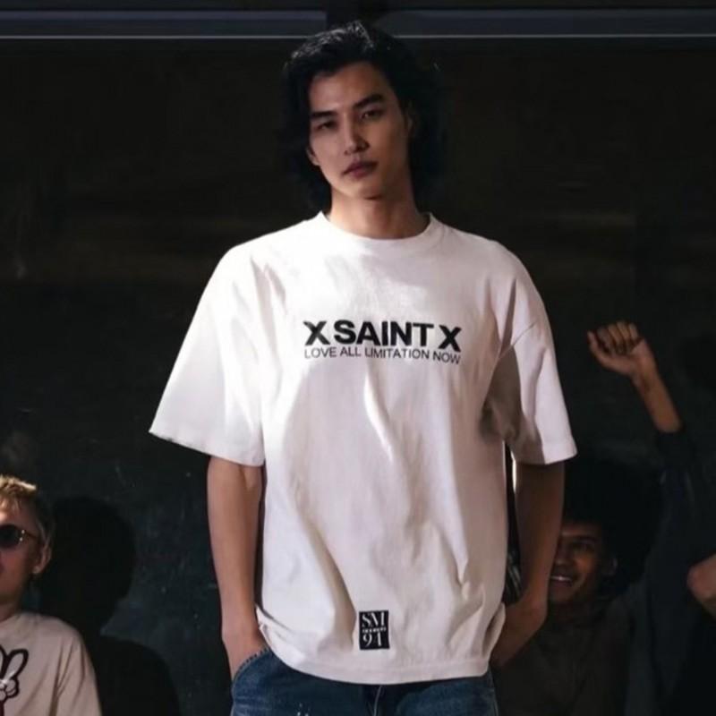 Unisex Oversized Cotton Tee With Bold Letter Print Streetwear Short Sleeve T-Shirt