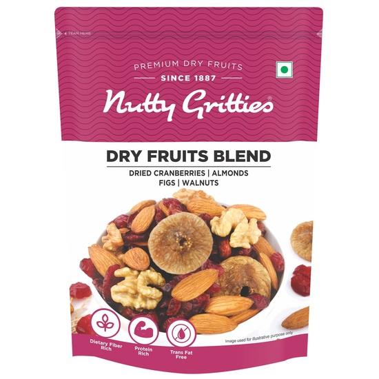 Смесь орехов и сухофруктов Nutty Gritties 200г - Миндаль из Калифорнии, Грецкие орехи, Инжир и Клюква, Здоровые закуски для детей и взрослых