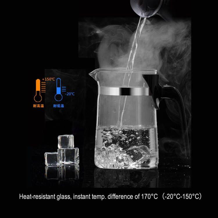 750 мл термостойкий стеклянный чайник с заварочным устройством, прозрачный набор для приготовления чая, рассыпной чай, цветок, чайный сервиз, горшок для воды из боросиликатного стекла