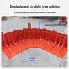 L-Shaped Red Plastic Flood Barrier for Home and Garage Use