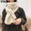 Women's Retro Elegant Versatile Thickened Plush Warm Scarves Furry Double-use Winter Faux Fur Casual Scarves