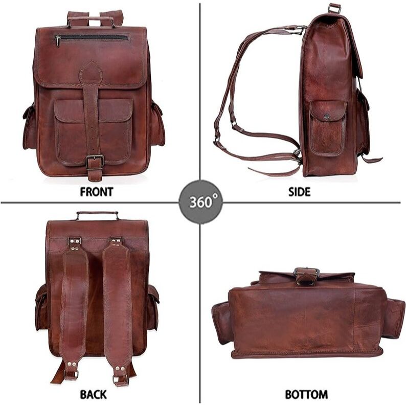 Vintage Brown Full Grain Leather Backpack Rucksack Women Laptop Bag, Traveling Office Backpack for Unisex Gifts