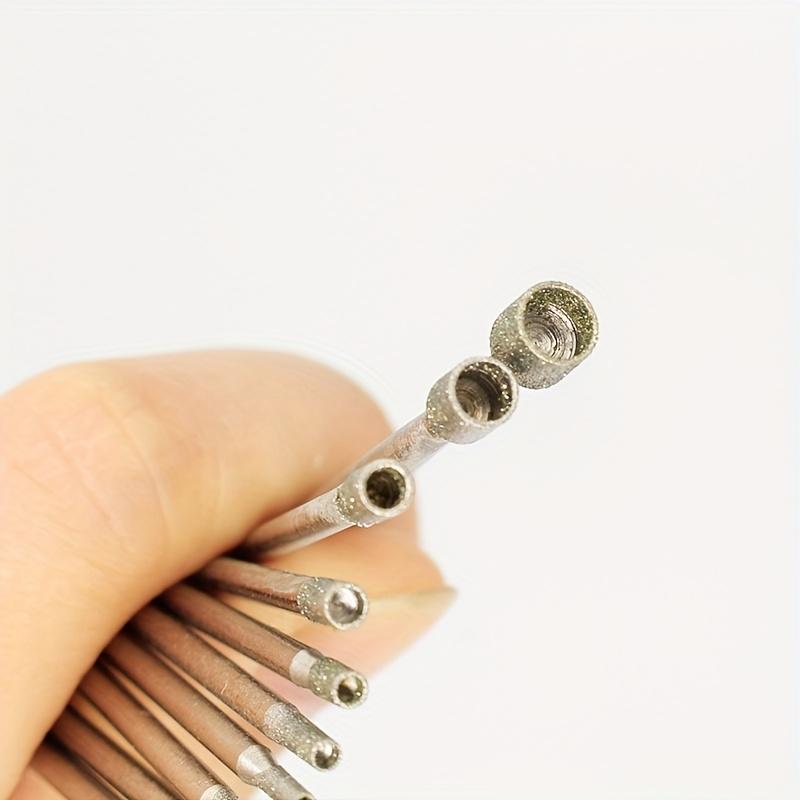 10 Pcs Diamond Abrasive Drill Bits for Jade Carving, Grinding Needles for Amber, Agate