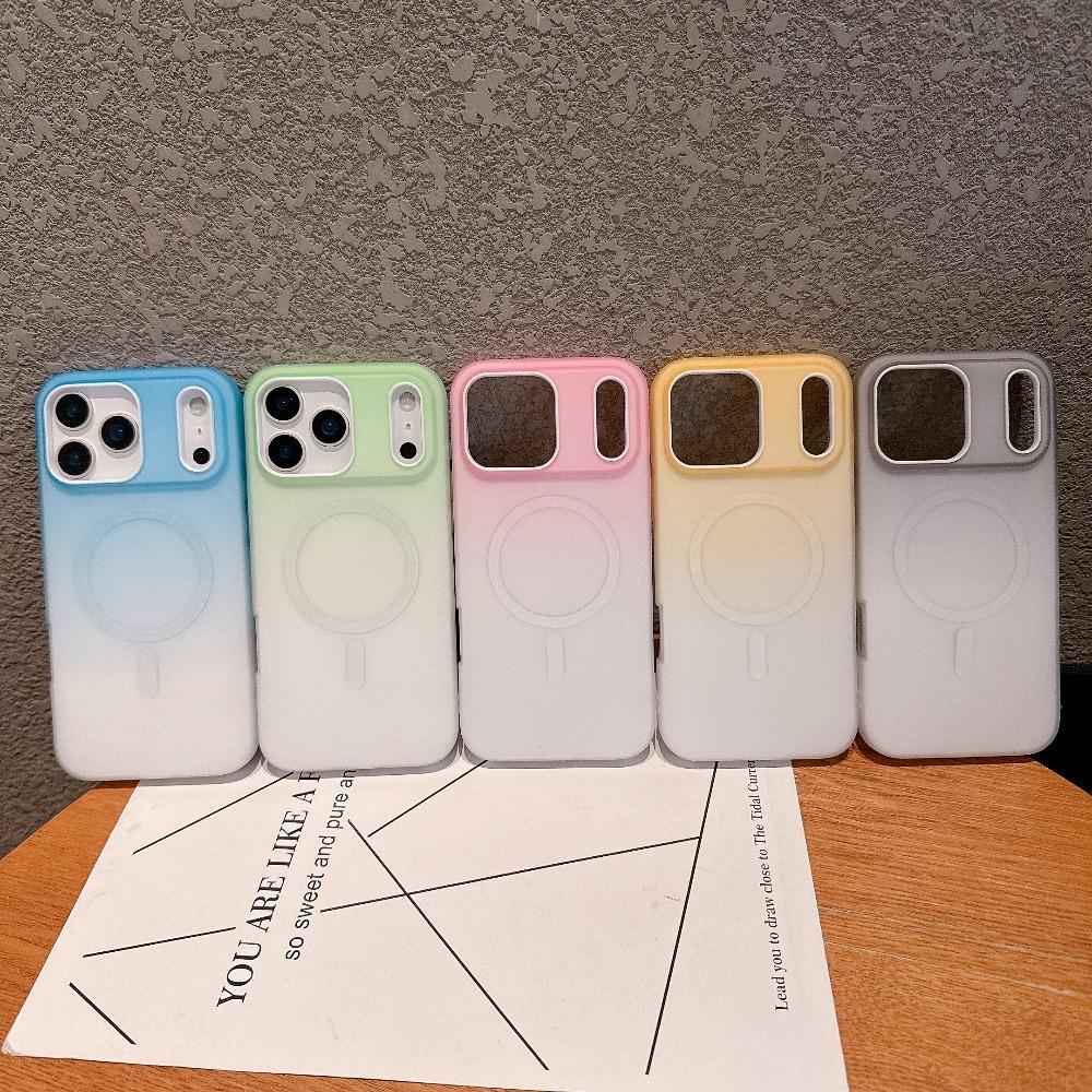Luxury Gradient Phone Case For iPhone 17 Air 16 15 14 Plus 13 12 Pro Max Magnetic Wireless Charging Shockproof Cover for Magsafe