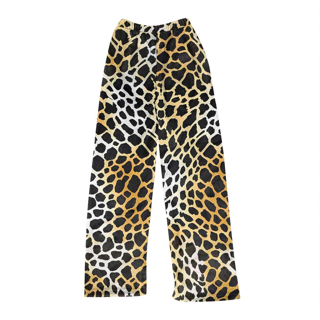 Women  Winter Plaid Pants Full Length Long Trousers Sports Pants