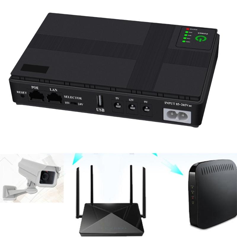 10400mAh Мини ИБП 5V 9V 12V Аккумуляторная батарея резервного питания Портативный источник бесперебойного питания для Wi-Fi маршрутизатора камеры безопасности