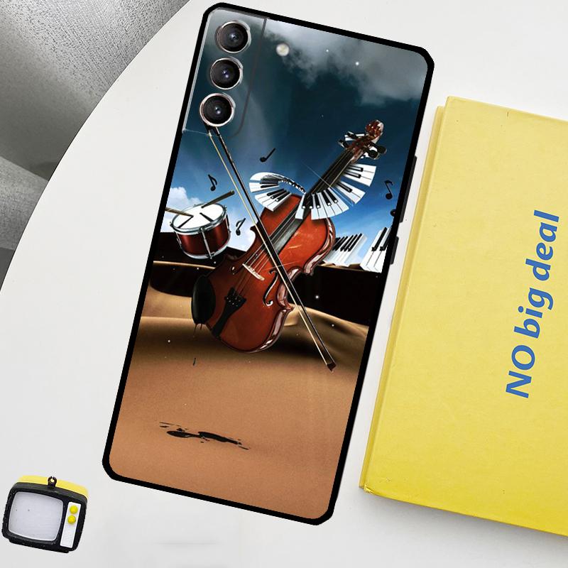 Чехол для скрипки и пианино для Samsung Galaxy S23 Ultra S22 S21 S20 FE Note 20 Ultra S8 S9 S10 Note 10 Plus