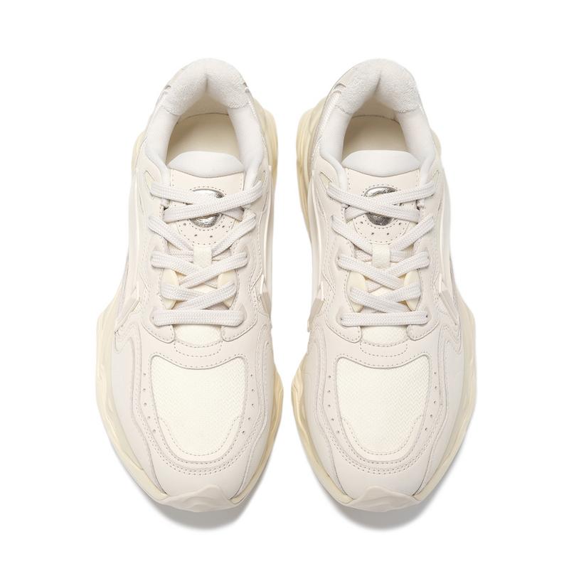 Li-Ning 1990 Lava 2 Shock Absorbing износостойкие низкие повседневные туфли женские кроссовки бежевые ALJT046-1