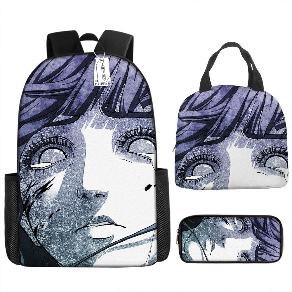 Рюкзак Наруто Рюкзак для начальной школы для мальчиков Рюкзак большой вместимости Сумка для ланча Пенал Набор из трех предметов